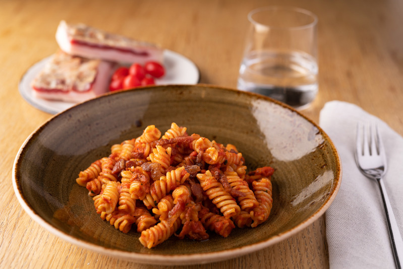 Fusilli amatriciana