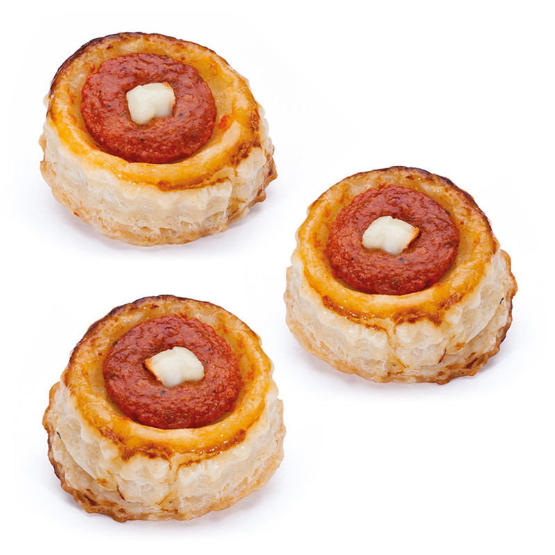 Pizzette sfoglia mignon pomodoro e mozzarella