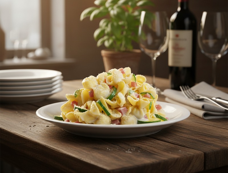 Fiocchetti zucchine e speck